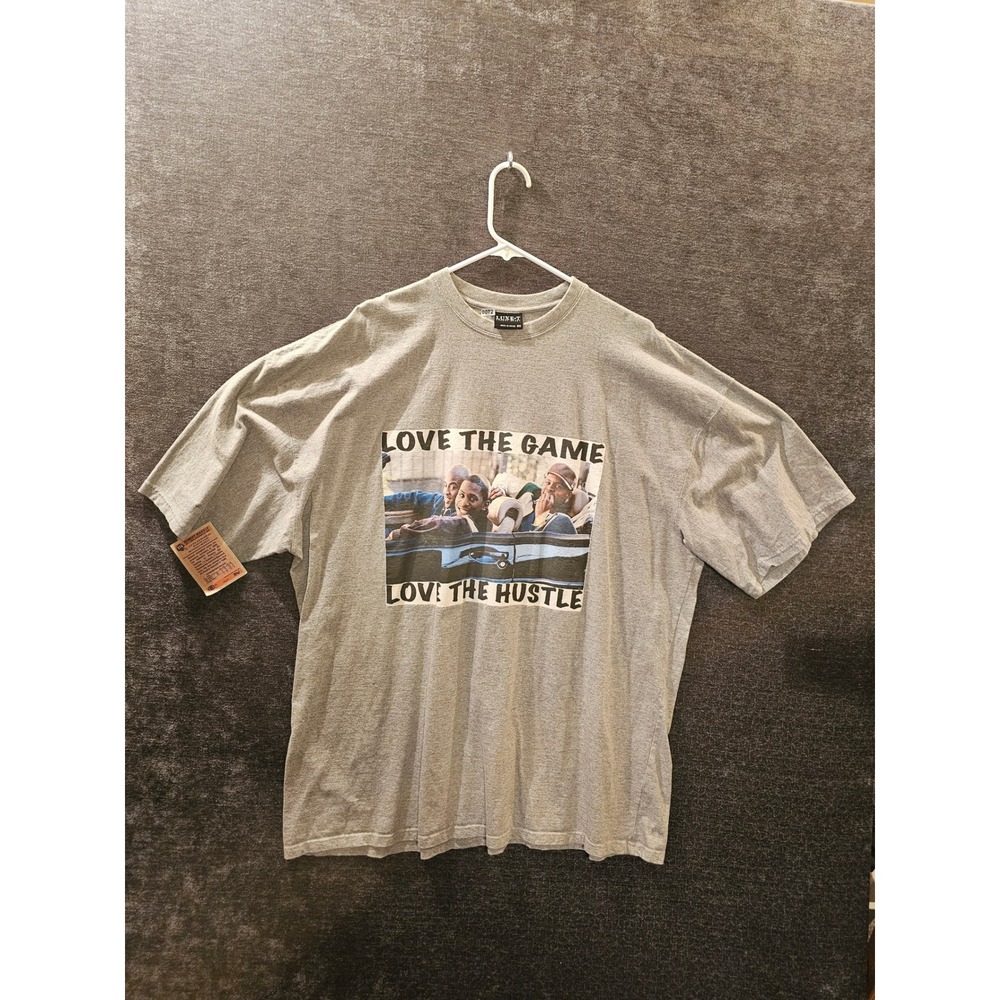 LUXE-T Luxury Sport Mens Graphic T Shirt "Love The Game Love The Hustle" 3X Grey